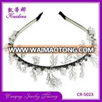 New coming simple metal rhinestone branches bridal tiara crown